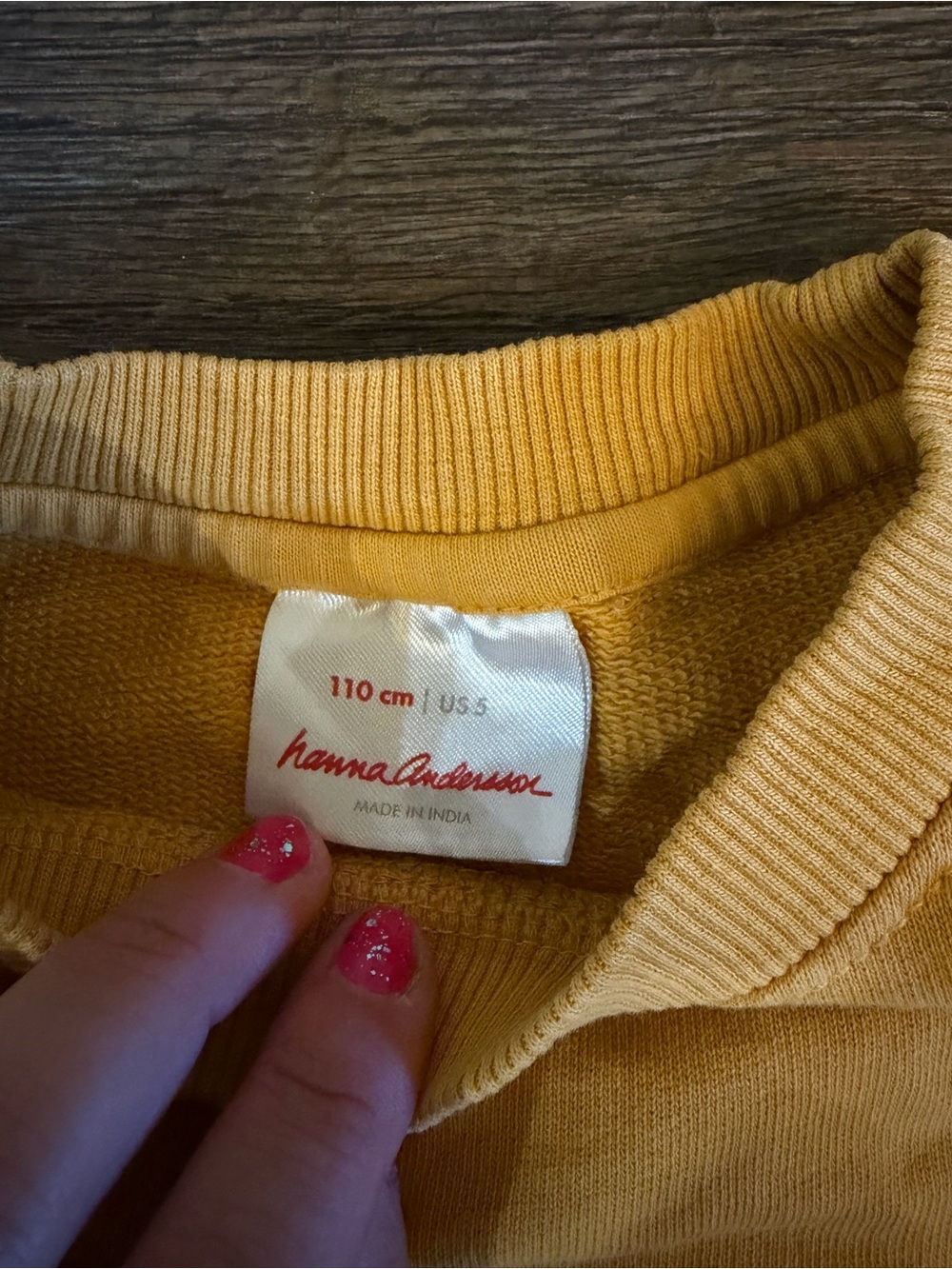 Hanna Andersson Girl Yellow Sweatshirt Long Sleeve Dress W/ Ruffle Detail Size 5 - Picture 3 of 6